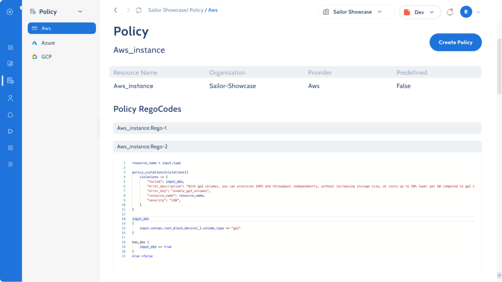 Automated Predefined Policies